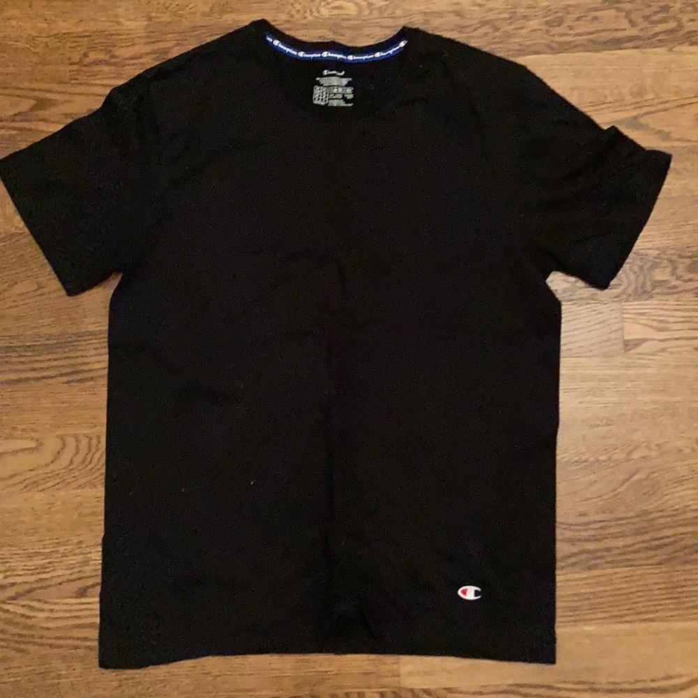 Plain black champion T-shirt